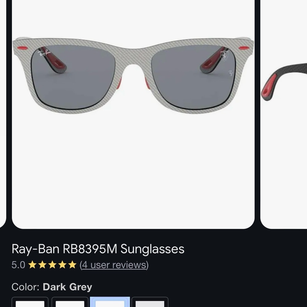 BRAND NEW Ray-Ban Scuderia Ferrari Collection Dark Gray Sunglasses